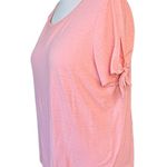 Talbots  Plus Size Pink Tie Sleeve Linen Top T-shirt 2X Soft Girl Pastel Photo 0