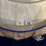 Blue and White Patterned Dress Size XL Photo 6