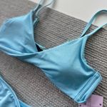 Wild Fable Light Blue Sparkle Twist Front String Bikini Size Medium NWT Photo 3
