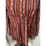 easel Floral Baby Doll Boho oversized Bell Sleeves Side Pockets Flowy Top Sz M Photo 10