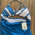 Cupshe New!  striped twisted front high rise cut out cross back one-piece  L Photo 2