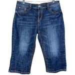 Live Hard Denim Women’s 14 Meets Blue Wash Crystal Studded Culotte Jean Shorts Photo 0