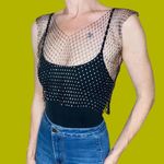 Black Silver Sparkle Beaded Festival Sexy Necklace Rhinestone Jewelry Top Photo 1