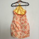 Lulus Gorgeous Yellow Floral Jacquard Halter Mini Dress Photo 6