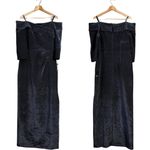 Adrianna Papell NWT Off the Shoulder Metallic Stretch Jersey Gown Women's 12 Photo 2