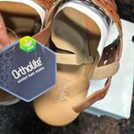 Croft & Barrow  Tan and White Sandals with Perforated Straps Photo 3