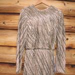 Mac Duggal  Long Sleeve Beaded Column Gown Dress Mocha Size 4 Photo 8