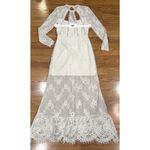 Alexis Guipure Lace PEARLY Ivory keyhole back Rizer Long Dress XS Photo 8