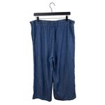 J. McLaughlin Lyocell Linen Chambray Blue Denim Wide Leg Crop Pants Size 14 Photo 1