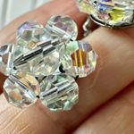 Vintage Aurora Borealis cluster crystal clip on earrings Photo 2