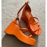 SheIn  Square Toe Platform Wedge Sandal Orange Photo 1
