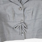 Saks 5th Avenue 1950s Vintage Saks Fifth Avenue Gray Bow Tie Waist Cropped Wool Jacket Size 6 Photo 3