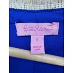 Lilly Pulitzer  Royal Blue Gold Metallic Floral Tanner V-Neck Mini Dress Size S Photo 2