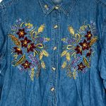 Vintage‎ Bobbie Brooks Woman Embroidered Shirt Blue Size 14W Photo 1