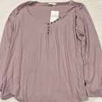 Ninexis Dusty Rose Henley Top Size 3X NWT Pink Photo 0