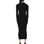 Bardot  Black Long Sleeve Keyhole Ribbed Dress Photo 6