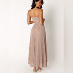 Petal and Pup  Farley Strapless Maxi Dress Rose Gold Stripe Metallic Party Formal Photo 2