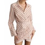 Le Superbe Montmartre Wrap Mini Dress Sandy stripe sz 8 White Photo 1