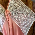 Vintage Slip Sleep Gown Pink Lace Sleepwear Size M/L Sexy Glamour Full Length Size M Photo 2