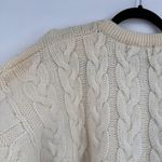 Eddie Bauer Vintage 90s Womens Wool Cable Knit Pullover Sweater Ivory Large Tall Photo 4