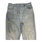Quacker Factory Vintage The  Blue Jeans Womens Size 10 Floral Embroidered Cotton Photo 1