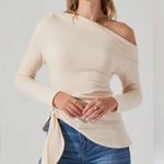ASTR the label Soft Peach Knit Top One Shoulder Photo 0