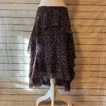 Joie  Brigida Silk Black and Red High Low Ruffle Skirt Photo 1