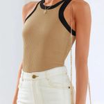 Womens 2024 Summer Sleeveless Tank Tops Ribbed High Neck Racerback Slim Fitted Color Block Casual Shirts Photo 5