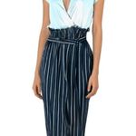 Bailey blue Short Sleeve V-neck Striped Jumpsuit NWT Medium Photo 0