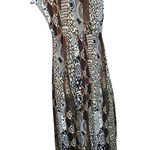 Elementz Maxi Dress Sz M Sleeveless Multi color animal print Brown Beach summer Photo 2