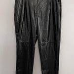 H by Halston New Halston Faux Leather High Rise Straight Leg Ankle Pants Black Photo 4