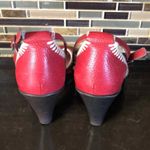 Hush Puppies  Messina red crochet Wedge heels women’s‎ Size 6.5 Photo 4