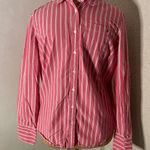 Tommy Hilfiger Red /White Striped Button Down Shirt M Classic Preppy Cherrygirl Photo 0