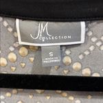 JM Collection  BLACK GOLD SILVER STUDDED DESIGN TOP SHORT SLEEVE SIZE SMALL Photo 3