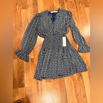 Bishop and Young  Navy Geometric Long Sleeve Dress Photo 2