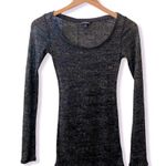 EXPRESS Woven Black & Gold Floral Knit Shimmer Scoop Neck Top, sz. XS Photo 0