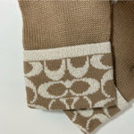 Coach  Signature Merino Wool Blend Metallic Tech Gloves in Camel NWT Photo 1
