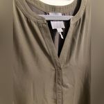 Lysse  Millie Top Size S Womens Olive Green‎ Tunic Blouse V Neck Chiffon Knit Mix Photo 6