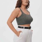 Everlane Medium Gray Knit Crop Top will yak hair blend super soft Photo 0
