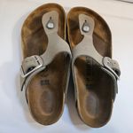 Birkenstock Gizeh Big Buckle Dove Gray Nubuck Leather Sz 39 L8 M6 Photo 3