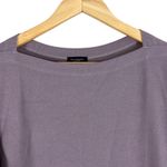 Ann Taylor Blouse Womens M Purple Boat Neck 3/4 Sleeve Knit Quiet Luxury Modest Photo 1