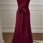 Windsor  Deep Red Burgundy Cross Back Gown Dress S Photo 0