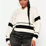 Ashley Stewart Ivory/combo Hooded Women’s Sweater NWT Photo 0