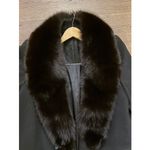 Vintage 100% Black Wool Coat Genuine Fox Fur Collar Fashions by JILL 60s Made US Size undefined Photo 1