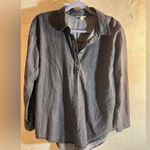 Eileen Fisher Gray Denim Top organic cotton/ tencel lightweight loose fit summer Photo 0