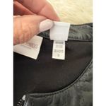 Weekends by Chico's Jacket Blazer Black Faux Leather Front Size 0 Photo 5