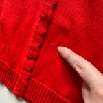 Isaac Mizrahi Isaac‎ Mizrahi Live! Scalloped Trim Red Cardigan XL Button Front Sweater Holiday Photo 3