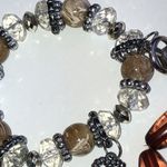 Lot of 3 Silver Tone Glass Beads Plastic Beaded Stretchy Bracelets Photo 7