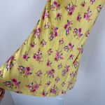 ZARA Safia Yellow Floral Draped Camisole Satin Slip Mini Dress Photo 8