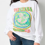 Nirvana  Size M White Sweatshirt W/Vibrant Graphic Nevermind & Smiley Face New. Photo 0